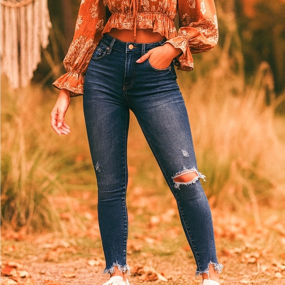 pistola Denim - Pistola distressed raw hem skinny ankle jeans ❤️